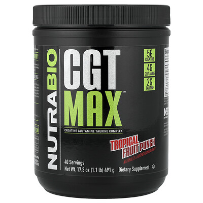 NutraBio, CGT MAX™, Ponche de frutas tropicales, 491 g (1,1 lb)