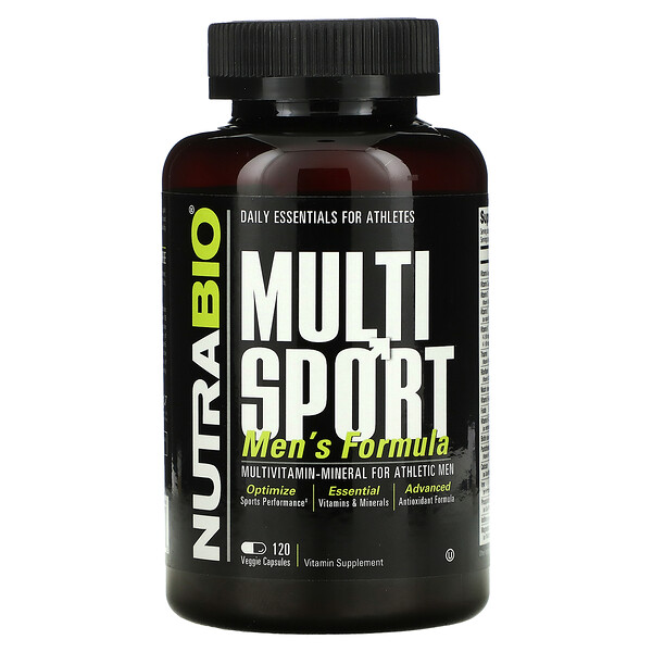 NutraBio Labs, Fórmula para hombres MultiSport, 120 cápsulas vegetales