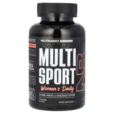 NutraBio, MultiSport, Suplemento diario para mujeres, 120 cápsulas
