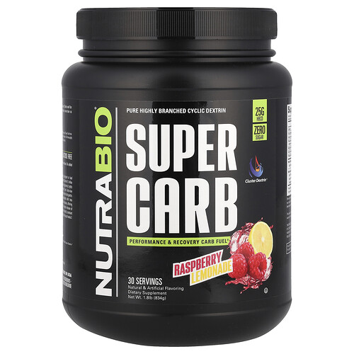 Nutrabio Super Carb, Raspberry Lemonade, 1.8 lb (834 g)