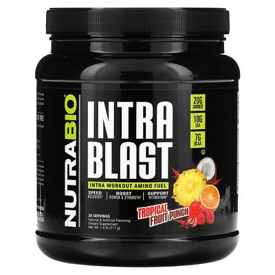 

NutraBio Labs, Intra Blast, Intra Workout Amino Fuel, Tropical Fruit Punch, 1.6 lb (717 g)