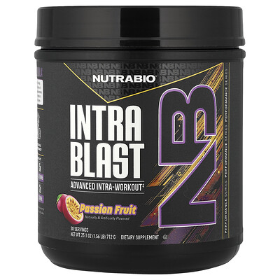 NutraBio, Intra Blast, Intraentrenamiento avanzado, Maracuyá, 712 g (1,56 lb)