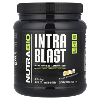 NutraBio, Intra Blast, Intra Workout Amino Fuel, sladký čaj, 715 g