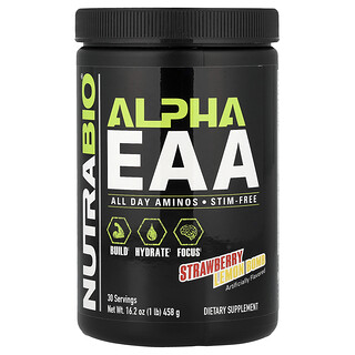 NutraBio, Alpha EAA, truskawkowo-cytrynowa bomba, 458 g