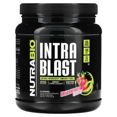 

NutraBio Labs Intra Blast Intra Workout Amino Fuel Dragonfruit Candy 1.6 lb (722 g)