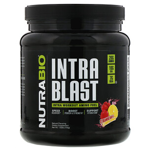 Отзывы о NutraBio Labs, Intra Blast, Intra Workout Amino Fuel, Strawberry Lemon Bomb, 1.63 lb (740 g)