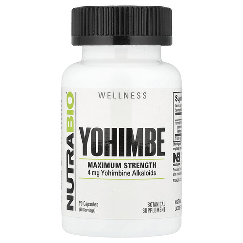 NutraBio, Yohimbe, 90 Capsules (100 mg per Capsule)