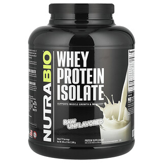 NutraBio, ホエイプロテインアイソレート、未加工プレーン、2,268g（5ポンド）