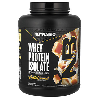 NutraBio, Aislado de proteína de suero de leche, Vainilla y caramelo, 2268 g (5 lb)