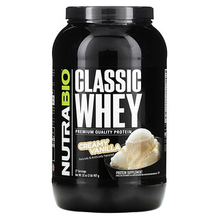 NutraBio, Classic Whey Protein, сливочный ваниль, 907 г (2 фунта)