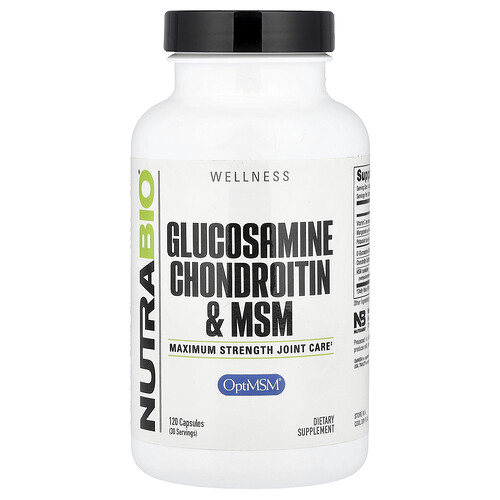 Nutrabio Glucosamine Chondroitin & MSM, 120 Capsules