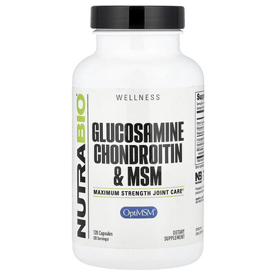 Photos - Vitamins & Minerals NutraBio , Glucosamine Chondroitin & MSM, 120 Capsules NRB-51165