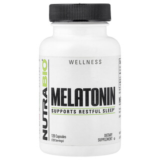 NutraBio, Мелатонин, 120 капсул (3 мг в каждой капсуле)
