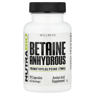 NutraBio, Betaine Anhidrus, 90 Kapsul (500 mg Setiap kapsul)