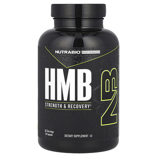 NutraBio, Απόδοση, HMB, 120 κάψουλες (500 mg ανά κάψουλα)