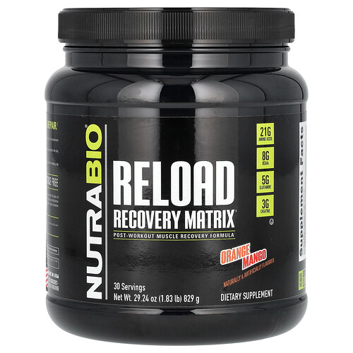 Nutrabio Reload Recovery Matrix, Orange Mango, 1.83 lb (829 g)