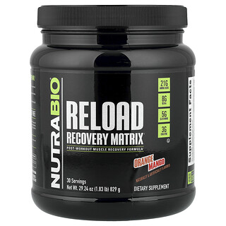 NutraBio, Reload Recovery Matrix, апельсин и манго, 829 г (1,83 фунта)