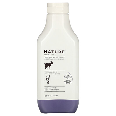 Купить Nature by Canus Fresh Goat Milk, Шелковистое средство для душа, масло лаванды, 16, 9 жидких унций (500 мл)