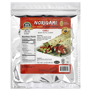 Norigami, Egg Wraps with Soy Protein, Chilli, 10 Thin Wraps, 1.4 oz (40 g)