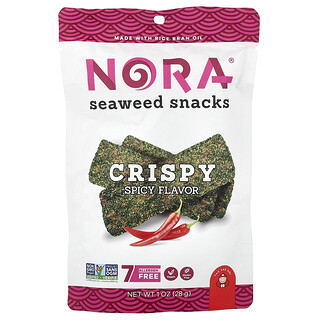Nora Snacks, En-cas à base d'algues, Croquant, Épicé, 28 g