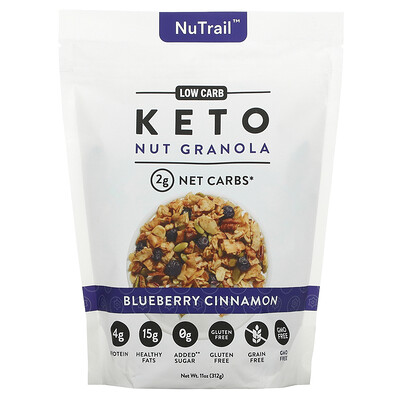NuTrail Keto Nut Granola, черника и корица, 312 г (11 унций)  - купить со скидкой