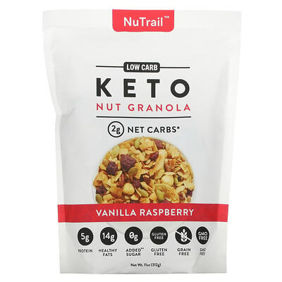NuTrail Keto Nut Granola, ваниль и малина, 312 г (11 унций)