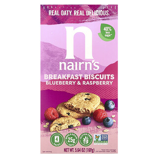 Nairn's, 브랙퍼스트 비스킷, 블루베리 & 라즈베리, 160g(5.64oz)