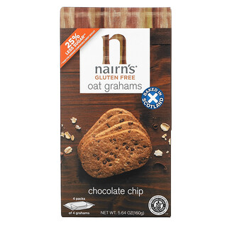 Nairn's, Oat Grahams, Без глютена, шоколадная стружка, 5,64 унции (160 г)