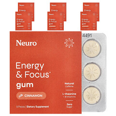 Жувальна гумка Energy & Focus, кориця, 6 упаковок по 9 шт