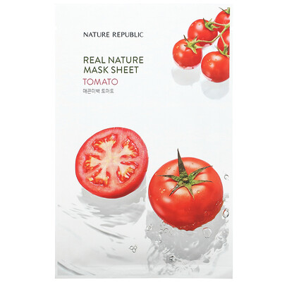 Nature Republic Real Nature Beauty Mask Sheet, с томатами, 1 тканевая маска, 23 мл (0,77 жидк. Унции)