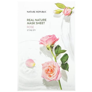 Nature Republic, Real Nature Beauty Mask Sheet, Rose, 1 шт., 23 мл (0,77 жидк. Унции)