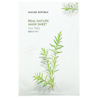 Nature Republic, Real Nature Beauty Mask Sheet, Tea Tree, 1 шт., 23 мл (0,77 жидк. Унции)