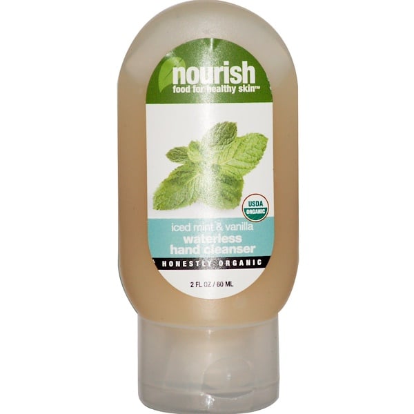 Nourish Organic, Waterless Hand Cleanser, Iced Mint & Vanilla, 2 fl oz (60 ml) (Discontinued Item) 