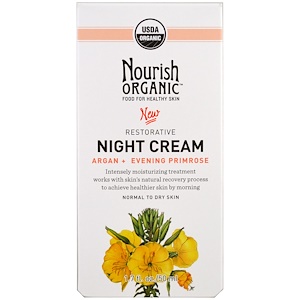 Отзывы о Нуриш Органик, Restorative, Night Cream, Argan + Evening Primrose, Normal to Dry Skin, 1.7 oz (50 ml)