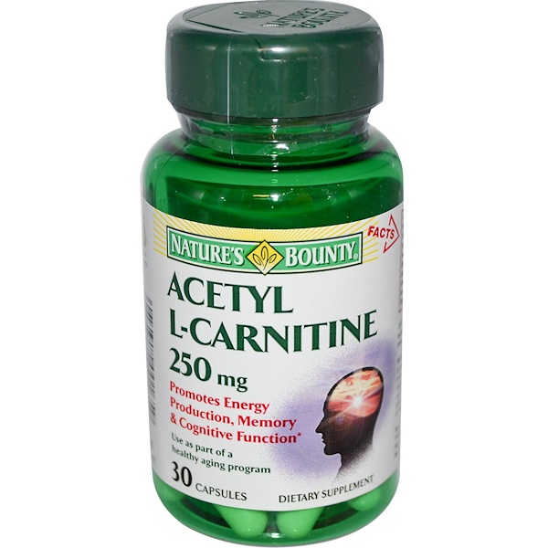Nature's Bounty, Acetyl L-Carnitine, 250 mg, 30 Capsules (Discontinued Item) 