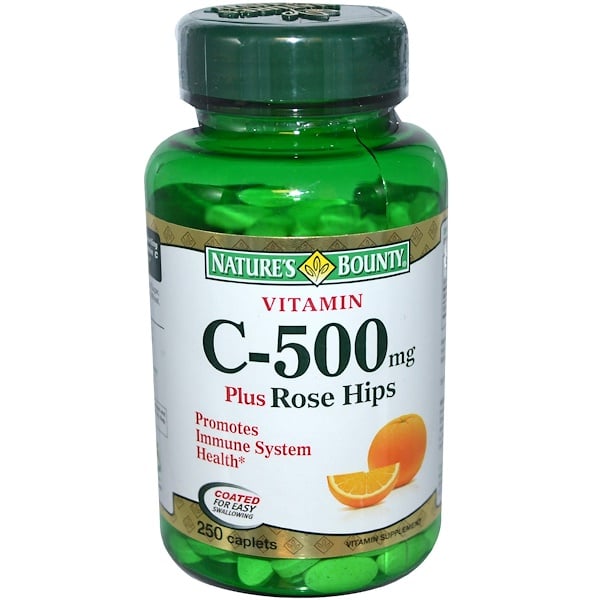 Nature's Bounty, Vitamin C Plus Rose Hips, 500 mg, 250 Caplets (Discontinued Item) 