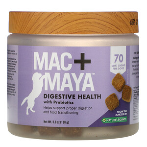 Отзывы о Натурес Баунти, Mac + Maya, Digestive Health with Probiotics, For Dogs, 70 Soft Chews