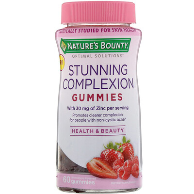 Nature's Bounty Optimal Solutions, ошеломляющий цвет лица, вкус ягодного ассорти, 60 жевательных таблеток