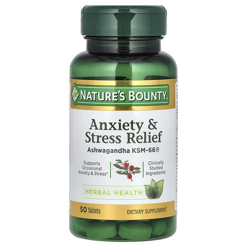 Nature's Bounty Anxiety & Stress Relief, 50 Tablets