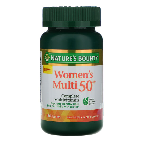 Nature's Bounty, Multivitamínico para mujer +50, multivitamínico completo, 80 comprimidos