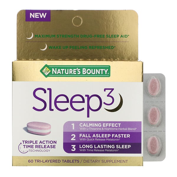 Nature's Bounty, Sleep3, 60 dreilagige Tabletten