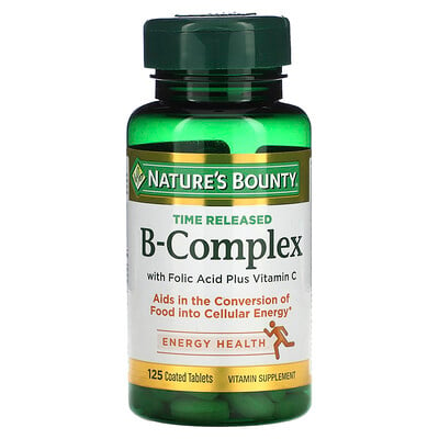 

Nature's Bounty, B-Complex, Time Released, 125 Coated Tablets