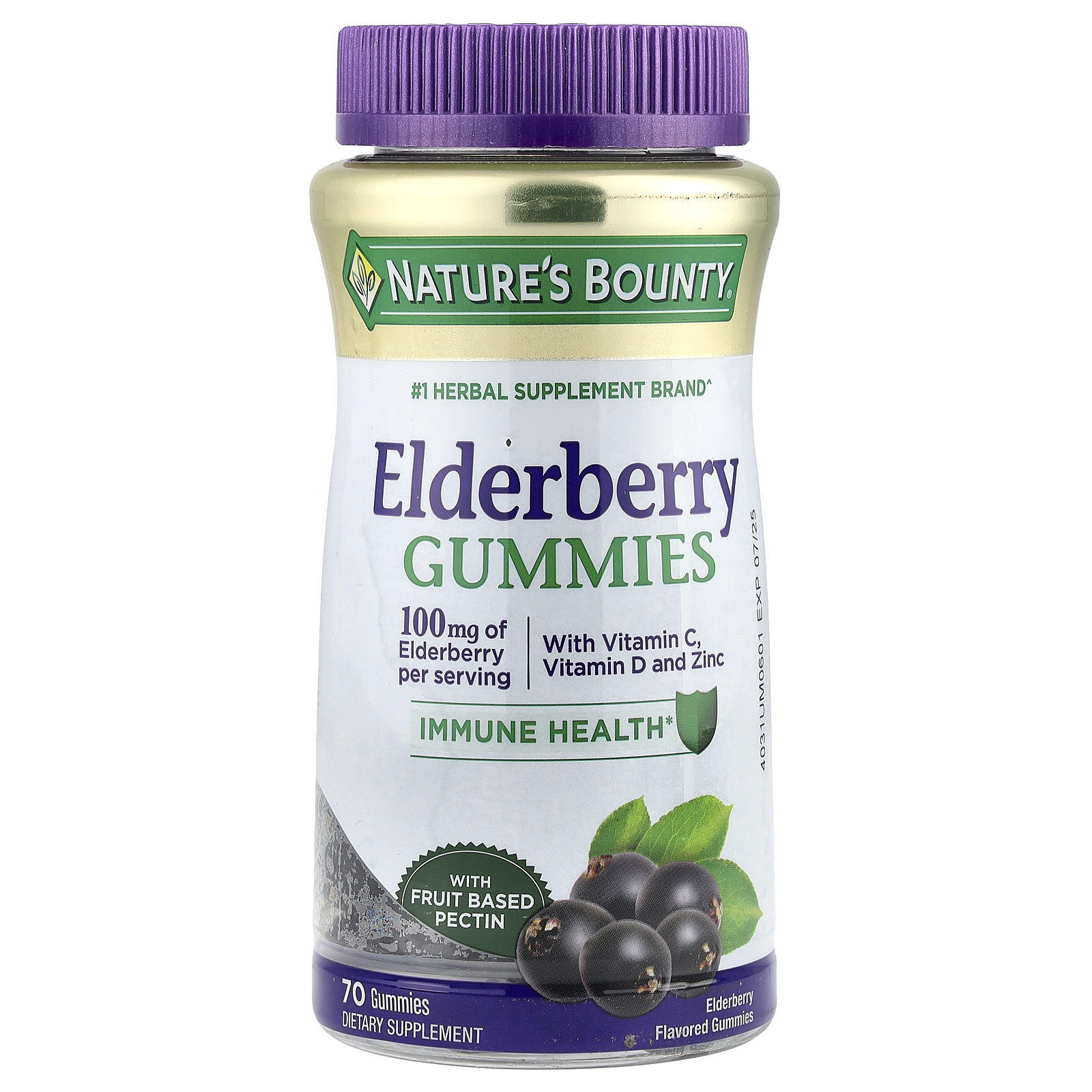 Nature's Bounty, Elderberry Gummies, 70 Gummies