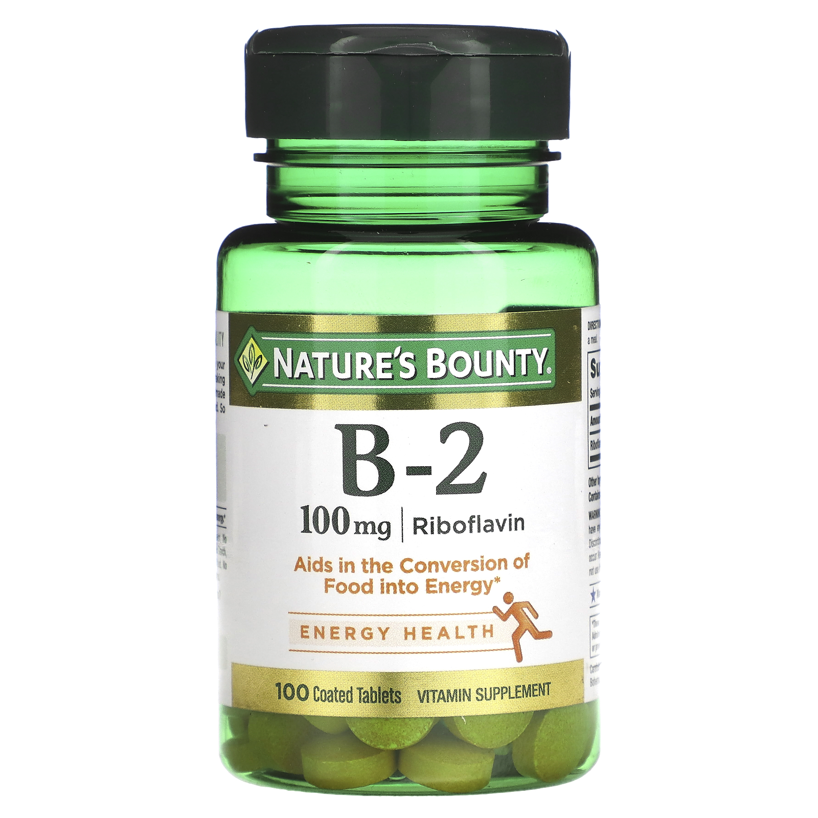 Nature's Bounty, Vitamin B-2, 100 Mg, 100 Coated Tablets