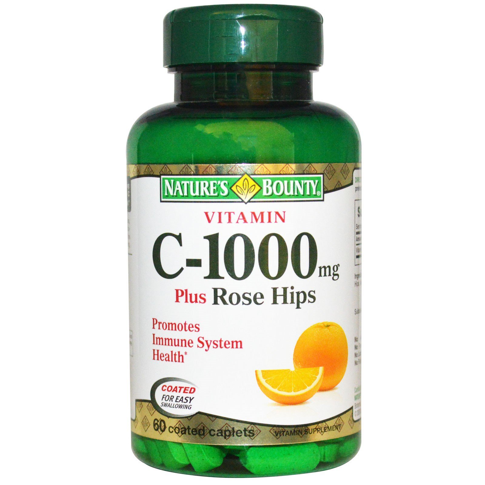 Natures Bounty Vitamin C Plus Rose Hips 1000 Mg 60 Coated Caplets 6811