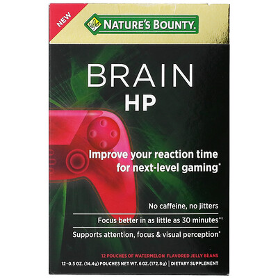 

Nature's Bounty, Brain HP, Watermelon , 12 Pouches, 0.5 oz (14.4 g) Each