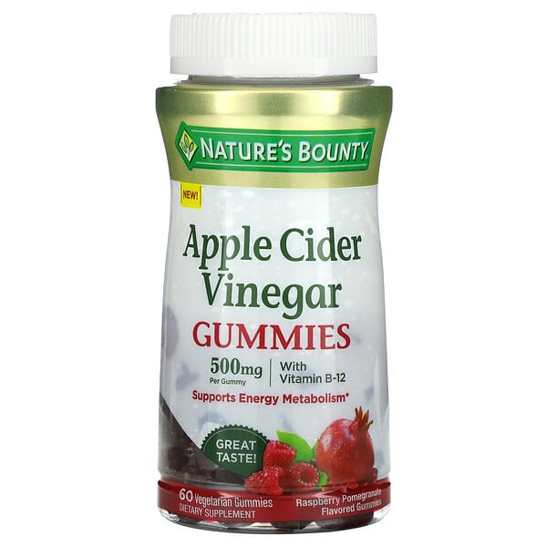Nature's Bounty‏, Apple Cider Vinegar Gummies, Raspberry Pomegranate, 500 mg, 60 Vegetarian Gummies