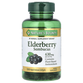 Nature's Bounty (네이처스바운티), 엘더베리 삼부커스, 속방형 소프트젤 120정(소프트젤 1정당 210mg)