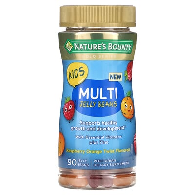 

Nature's Bounty Kids Multi Jelly Beans With Essential Vitamins Plus Zinc Raspberry Orange Twist 90 Jelly Beans