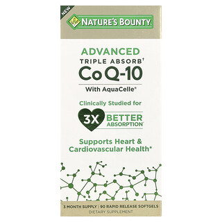Nature's Bounty, 高级三重吸收辅酶 Q-10，100 毫克，90 粒速释软胶囊
